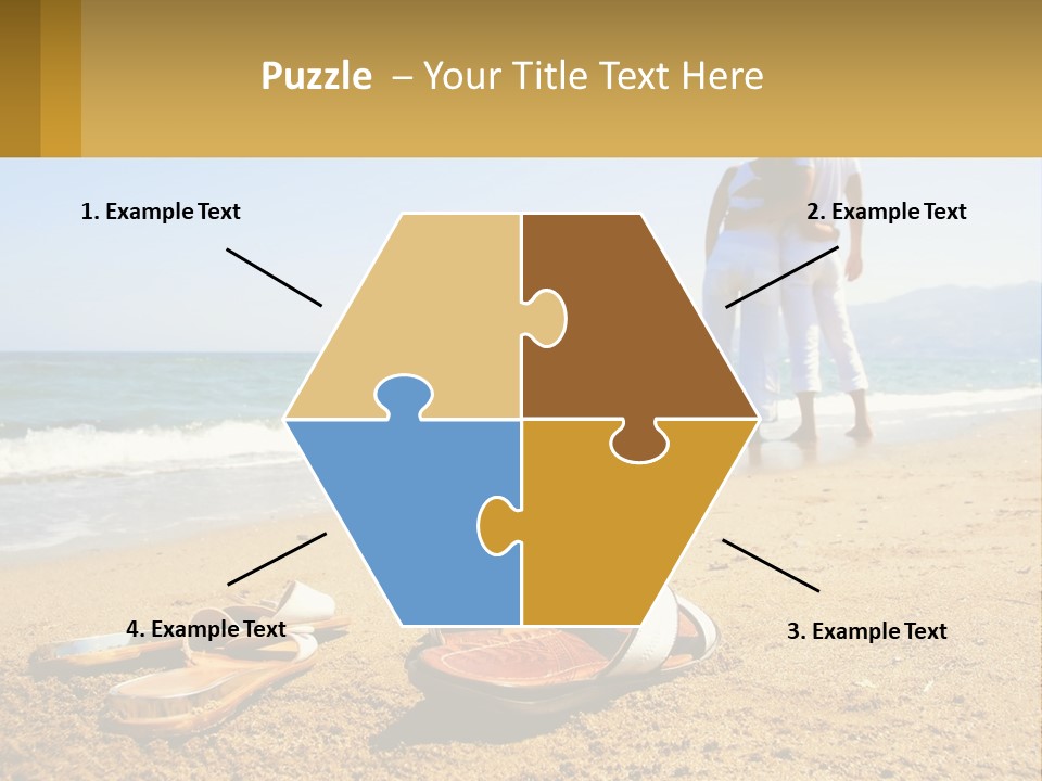 A Couple Of People Standing On Top Of A Sandy Beach PowerPoint Template