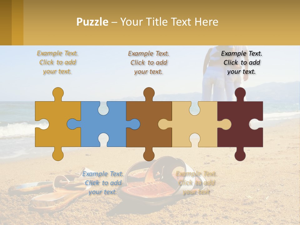 A Couple Of People Standing On Top Of A Sandy Beach PowerPoint Template