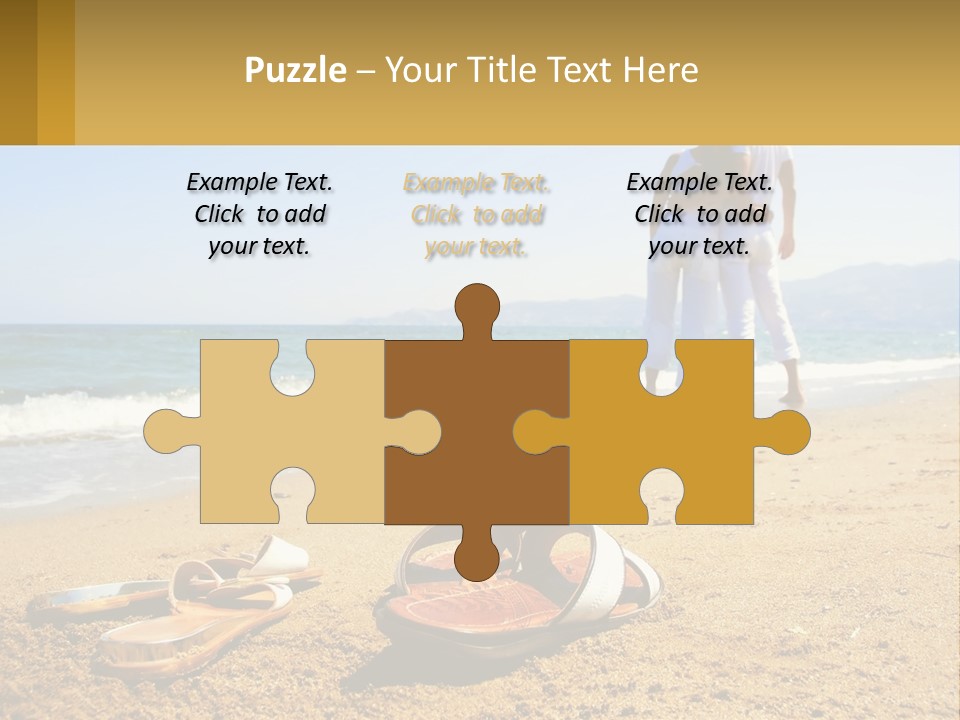 A Couple Of People Standing On Top Of A Sandy Beach PowerPoint Template