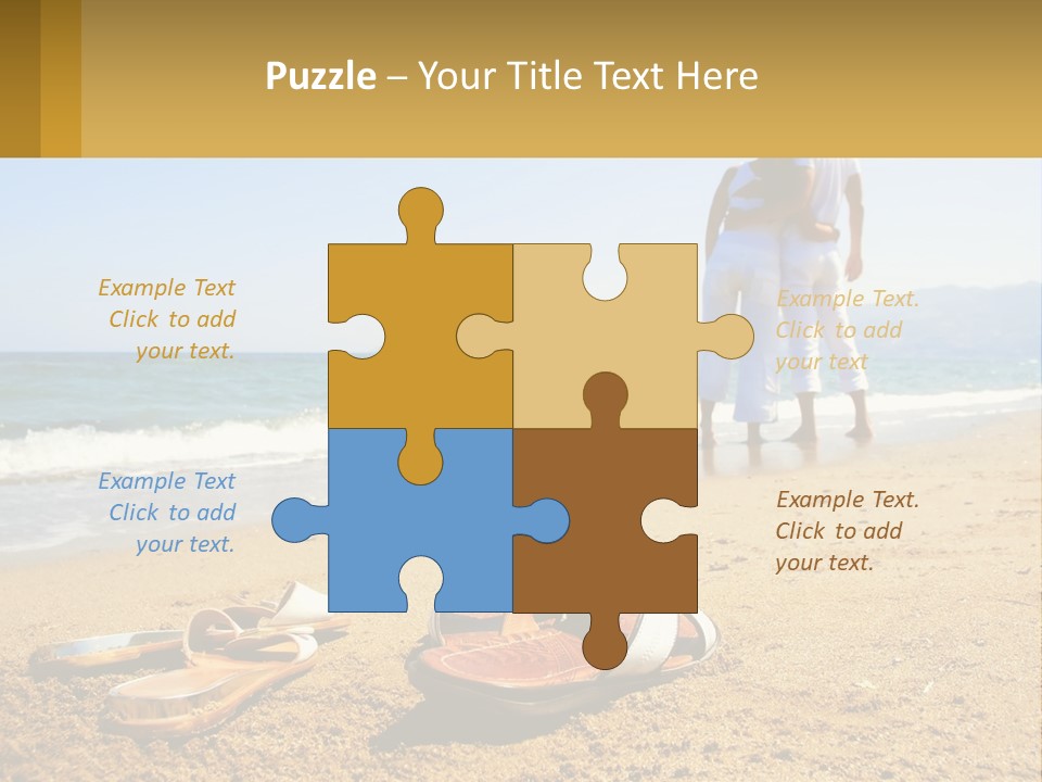 A Couple Of People Standing On Top Of A Sandy Beach PowerPoint Template