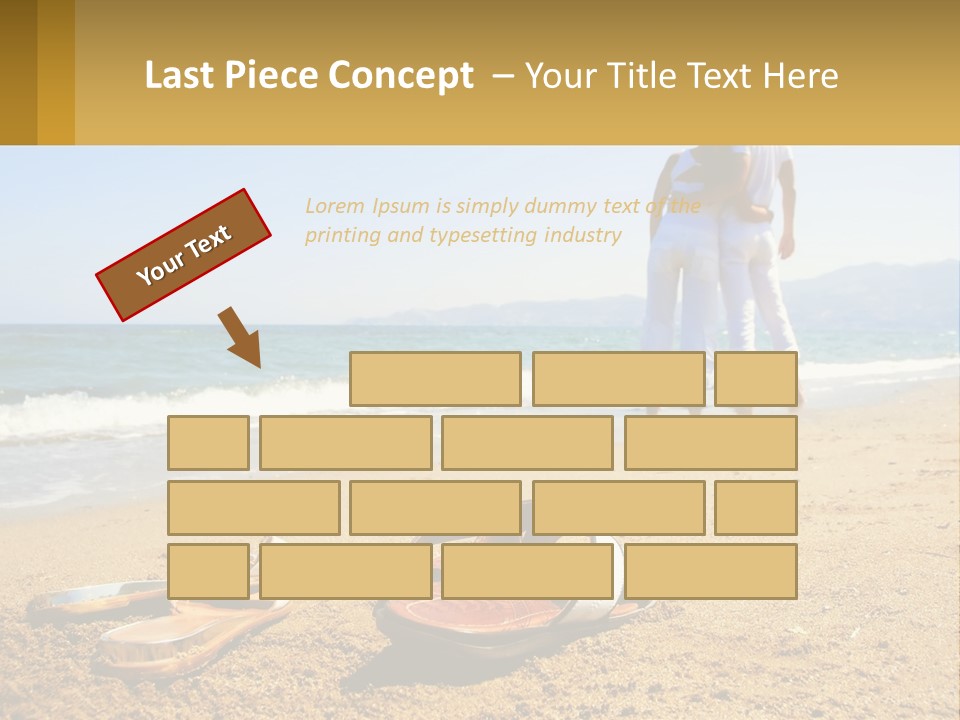 A Couple Of People Standing On Top Of A Sandy Beach PowerPoint Template