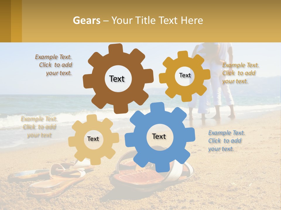 A Couple Of People Standing On Top Of A Sandy Beach PowerPoint Template