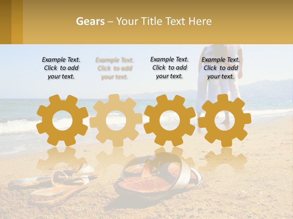 A Couple Of People Standing On Top Of A Sandy Beach PowerPoint Template