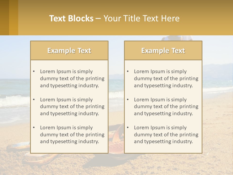 A Couple Of People Standing On Top Of A Sandy Beach PowerPoint Template