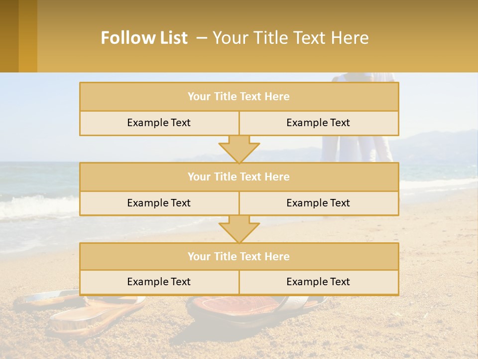 A Couple Of People Standing On Top Of A Sandy Beach PowerPoint Template
