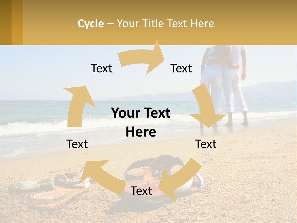 A Couple Of People Standing On Top Of A Sandy Beach PowerPoint Template