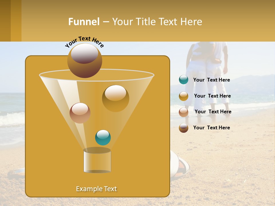 A Couple Of People Standing On Top Of A Sandy Beach PowerPoint Template