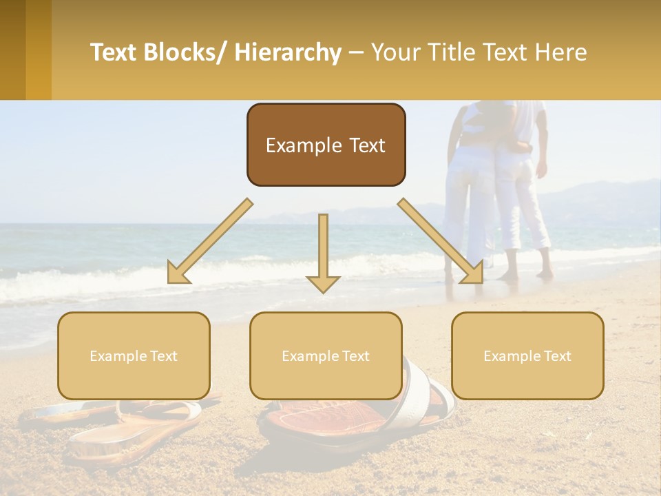 A Couple Of People Standing On Top Of A Sandy Beach PowerPoint Template