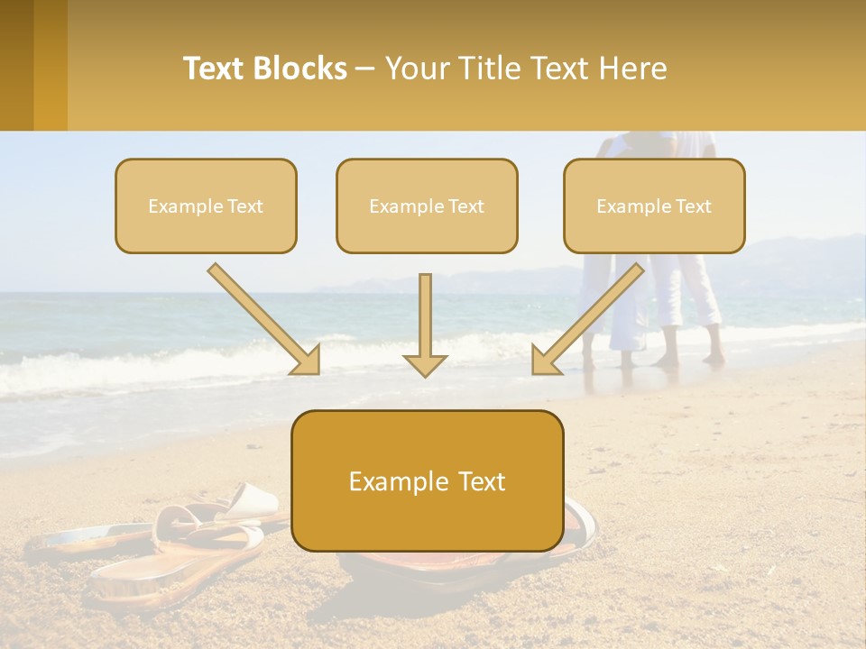 A Couple Of People Standing On Top Of A Sandy Beach PowerPoint Template