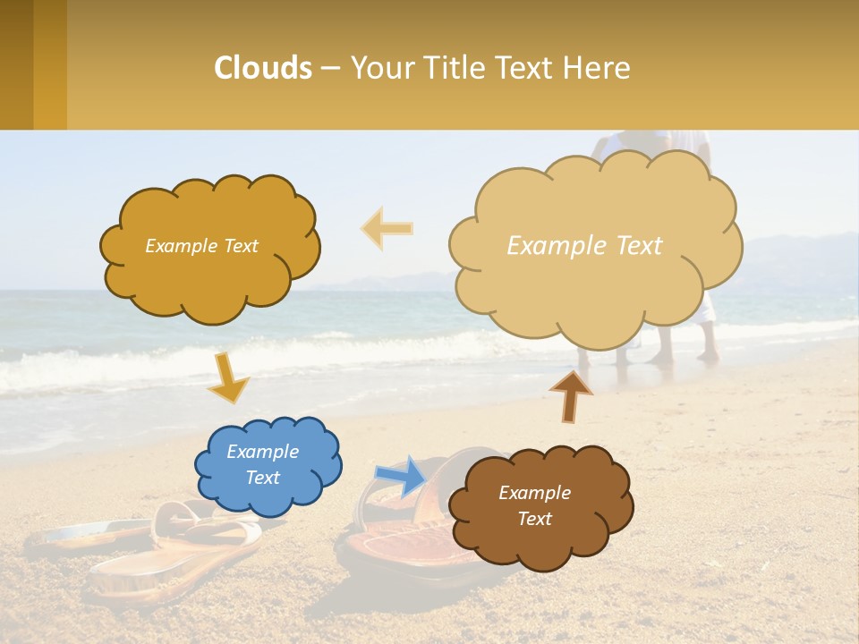 A Couple Of People Standing On Top Of A Sandy Beach PowerPoint Template