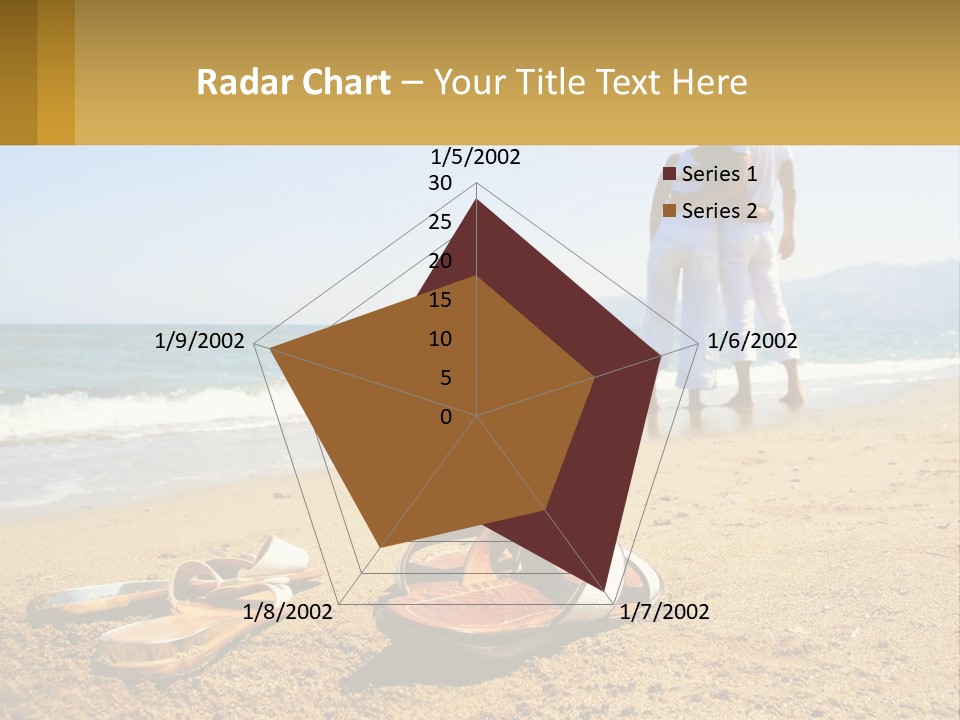 A Couple Of People Standing On Top Of A Sandy Beach PowerPoint Template
