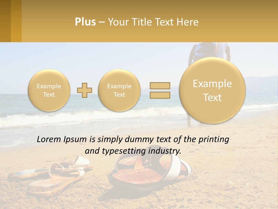 A Couple Of People Standing On Top Of A Sandy Beach PowerPoint Template