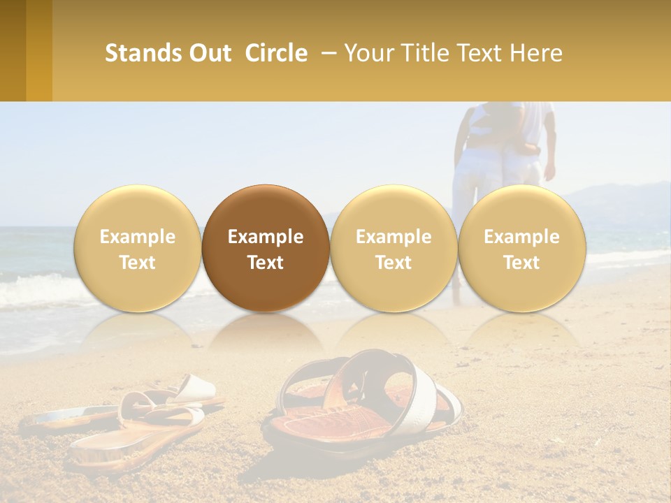 A Couple Of People Standing On Top Of A Sandy Beach PowerPoint Template
