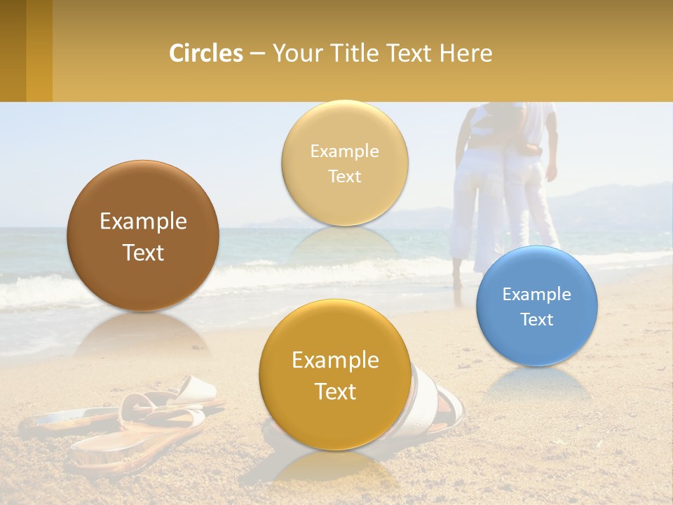 A Couple Of People Standing On Top Of A Sandy Beach PowerPoint Template