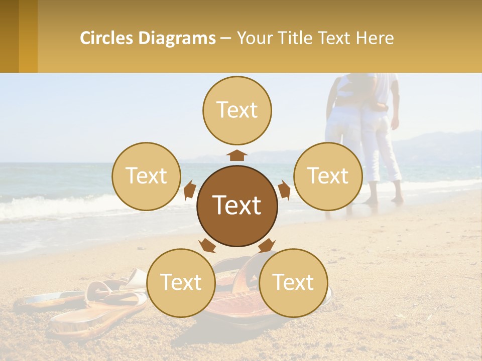 A Couple Of People Standing On Top Of A Sandy Beach PowerPoint Template
