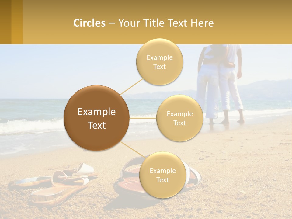A Couple Of People Standing On Top Of A Sandy Beach PowerPoint Template