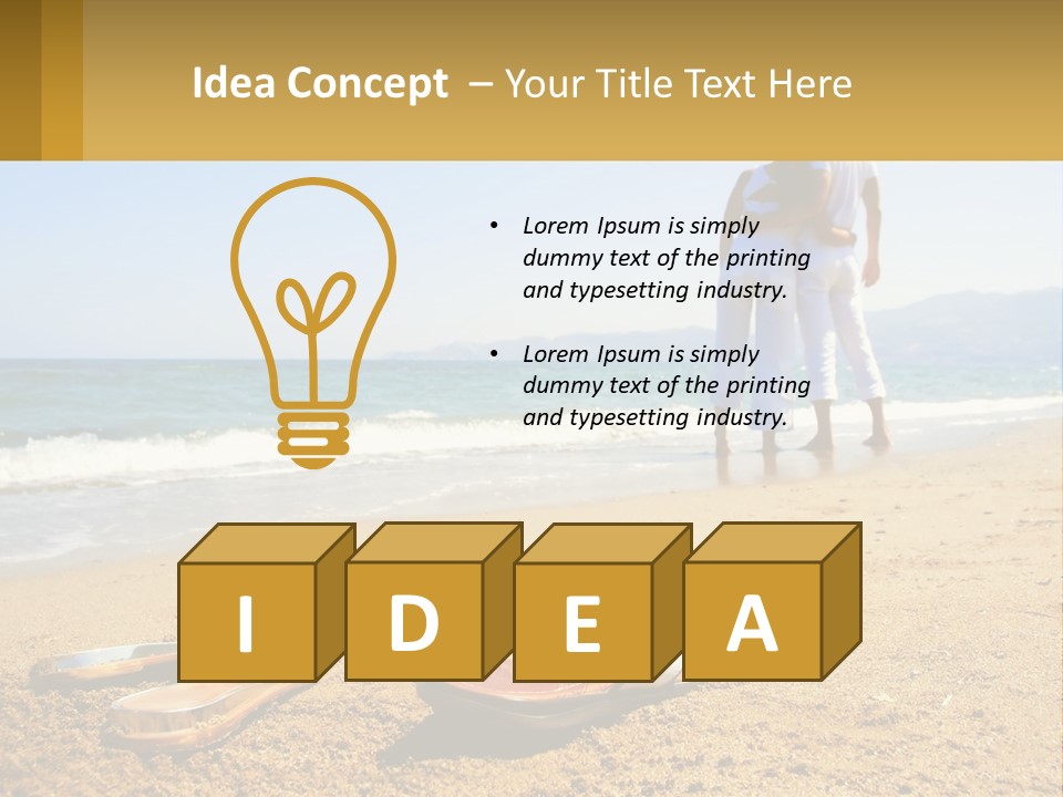 A Couple Of People Standing On Top Of A Sandy Beach PowerPoint Template