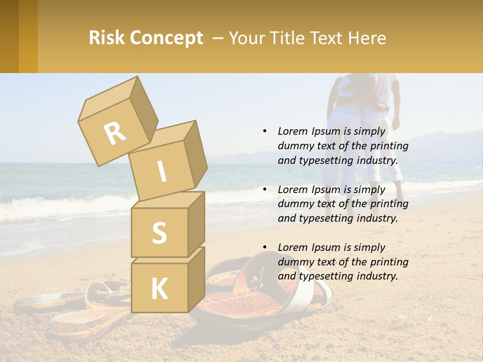 A Couple Of People Standing On Top Of A Sandy Beach PowerPoint Template