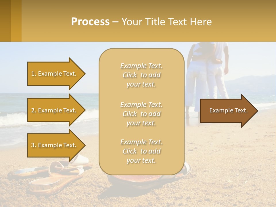 A Couple Of People Standing On Top Of A Sandy Beach PowerPoint Template