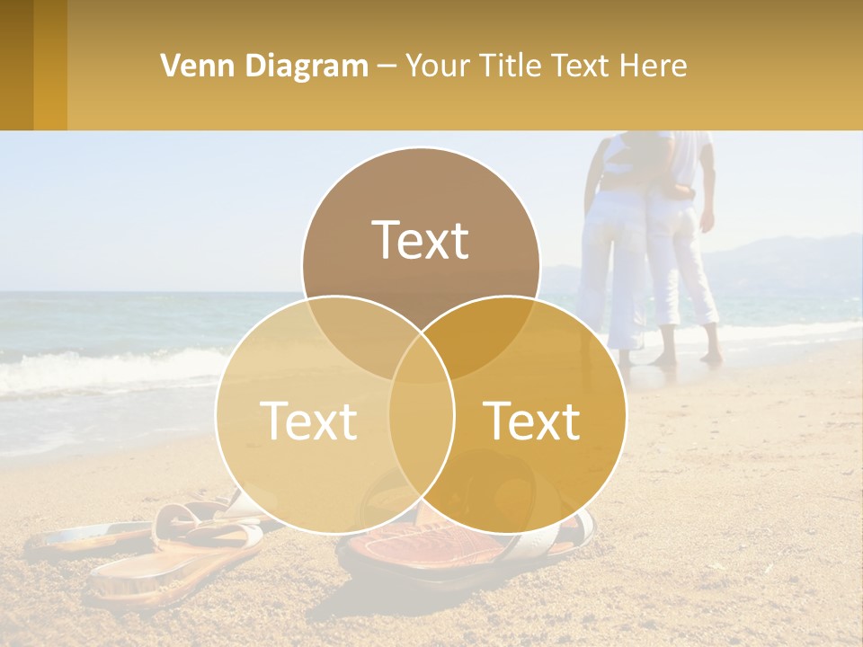 A Couple Of People Standing On Top Of A Sandy Beach PowerPoint Template