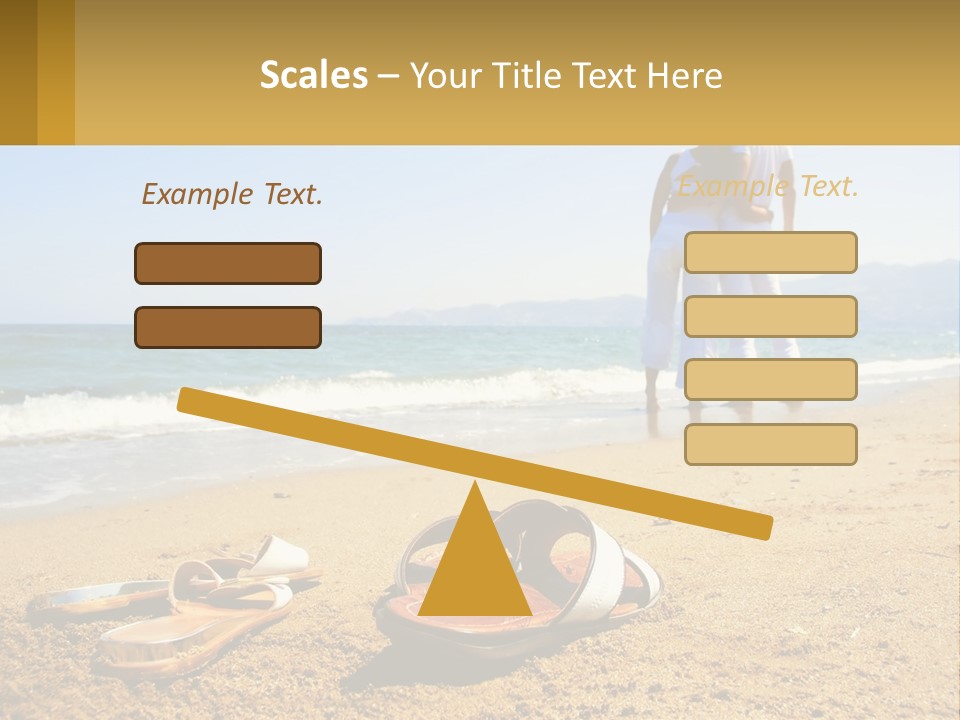 A Couple Of People Standing On Top Of A Sandy Beach PowerPoint Template