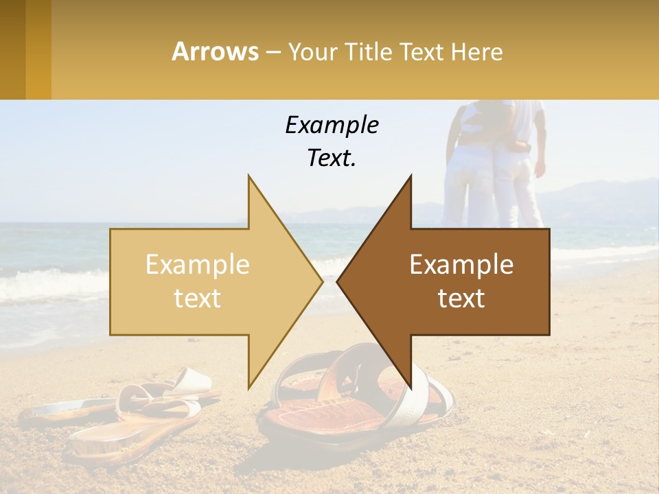 A Couple Of People Standing On Top Of A Sandy Beach PowerPoint Template