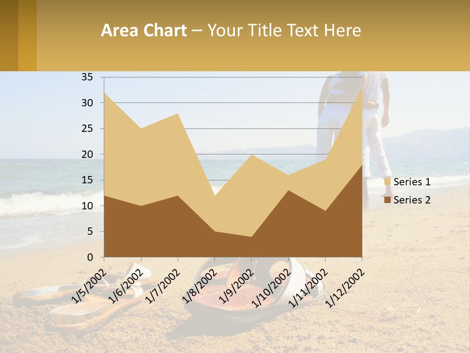 A Couple Of People Standing On Top Of A Sandy Beach PowerPoint Template