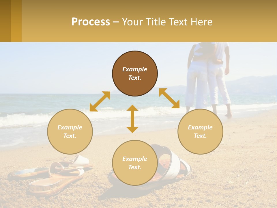 A Couple Of People Standing On Top Of A Sandy Beach PowerPoint Template