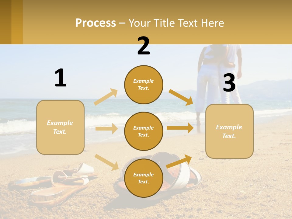 A Couple Of People Standing On Top Of A Sandy Beach PowerPoint Template