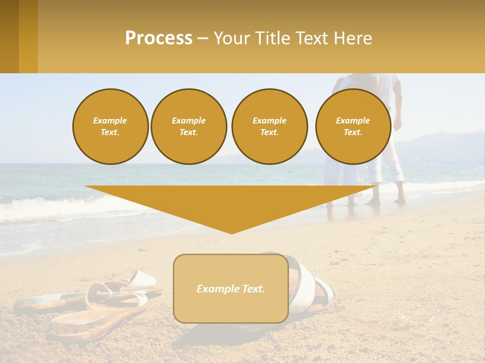 A Couple Of People Standing On Top Of A Sandy Beach PowerPoint Template