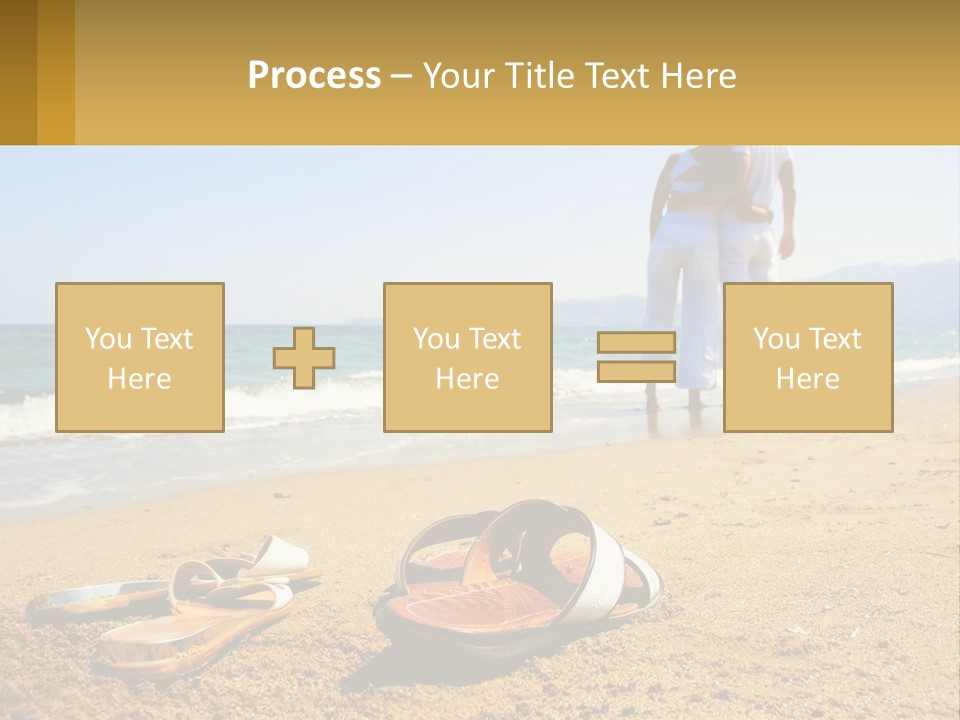 A Couple Of People Standing On Top Of A Sandy Beach PowerPoint Template