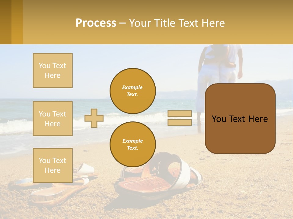 A Couple Of People Standing On Top Of A Sandy Beach PowerPoint Template