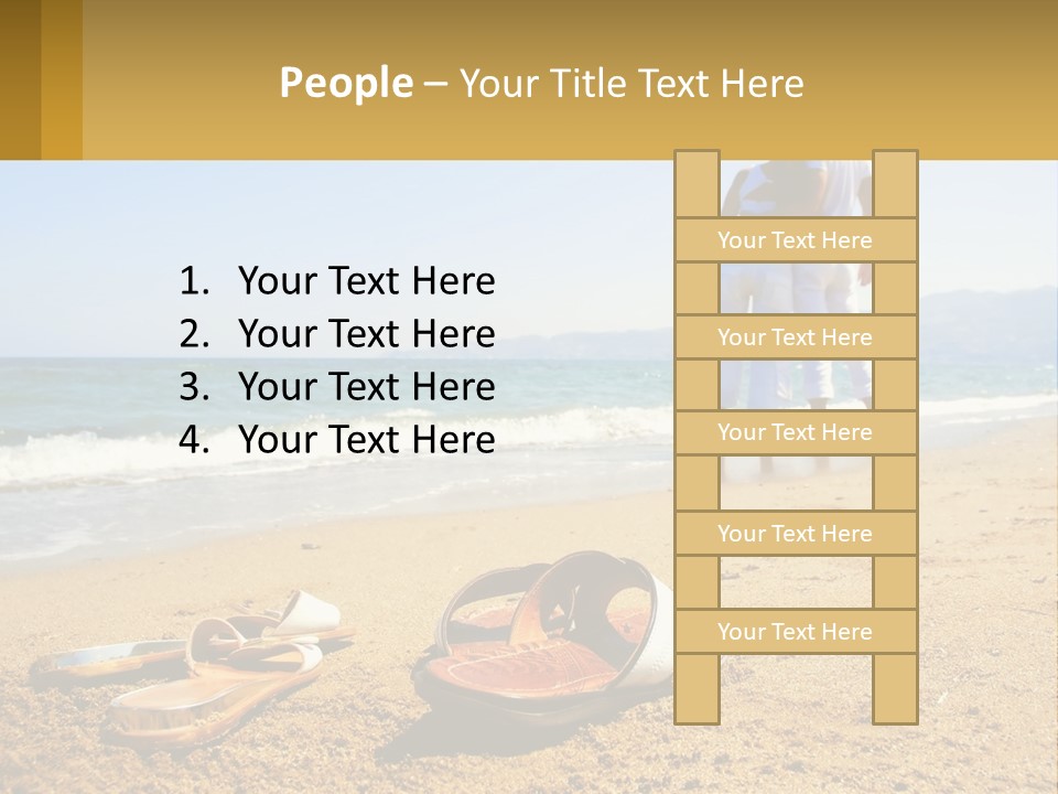 A Couple Of People Standing On Top Of A Sandy Beach PowerPoint Template