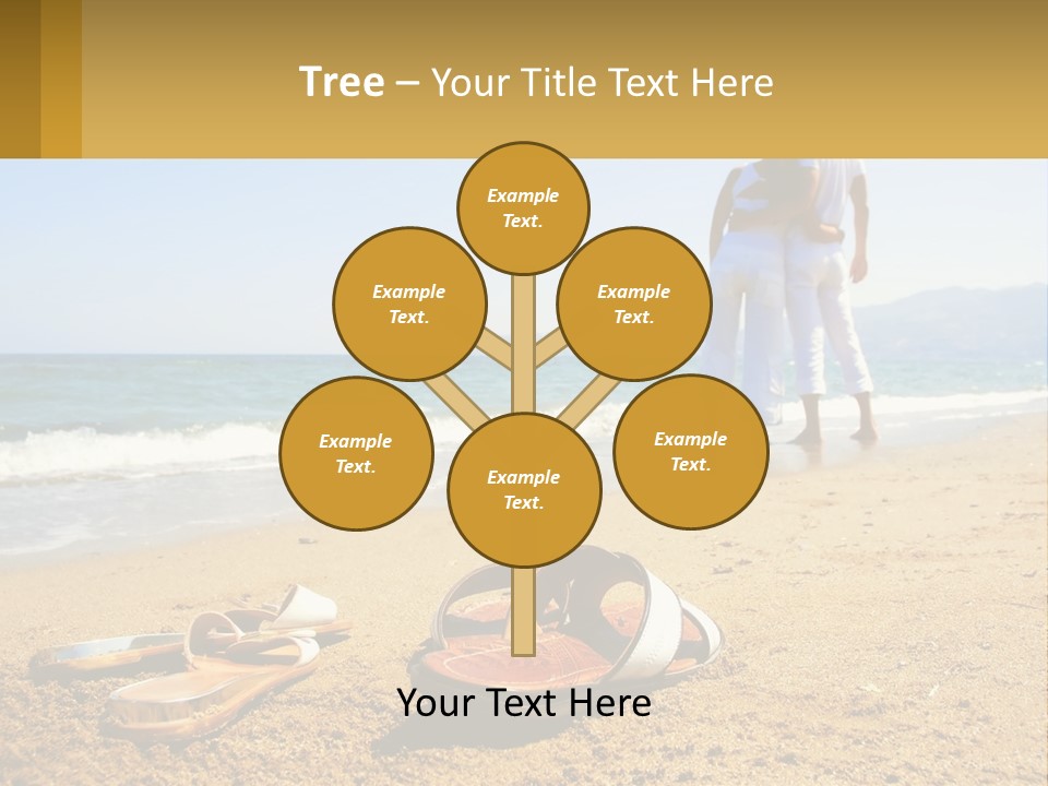 A Couple Of People Standing On Top Of A Sandy Beach PowerPoint Template