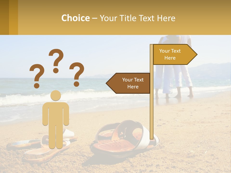 A Couple Of People Standing On Top Of A Sandy Beach PowerPoint Template