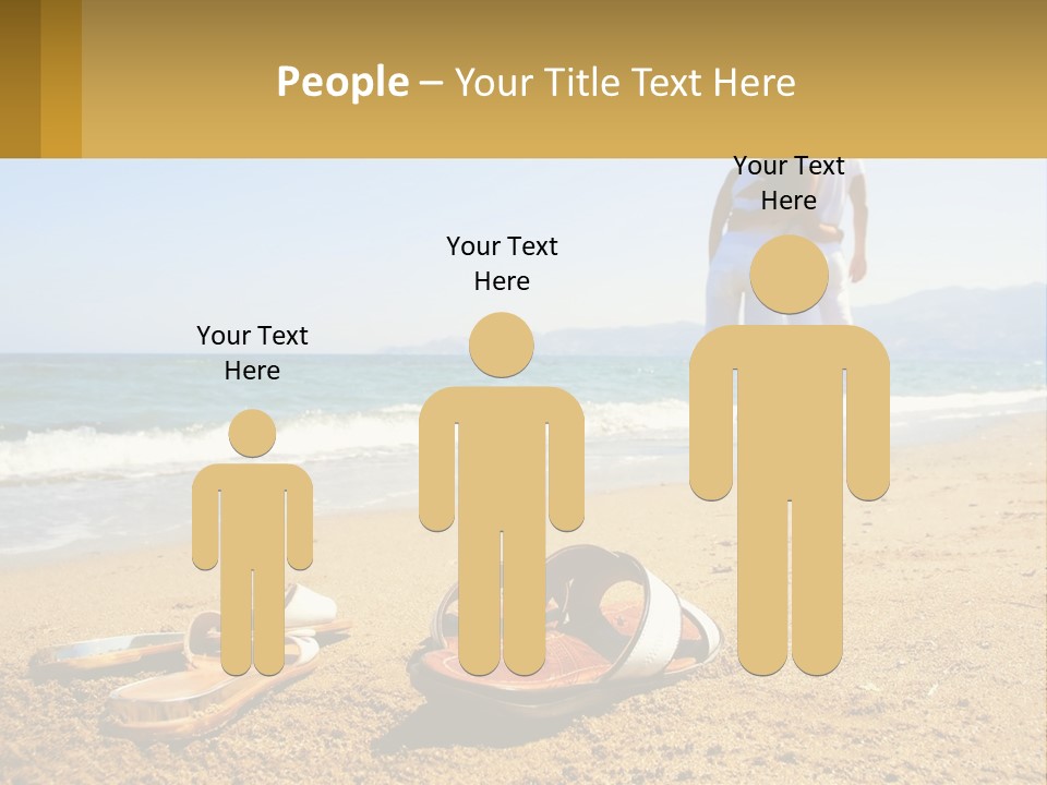 A Couple Of People Standing On Top Of A Sandy Beach PowerPoint Template