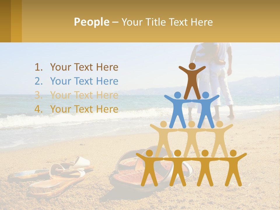 A Couple Of People Standing On Top Of A Sandy Beach PowerPoint Template