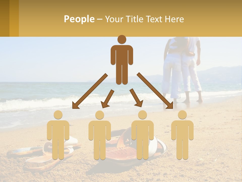 A Couple Of People Standing On Top Of A Sandy Beach PowerPoint Template
