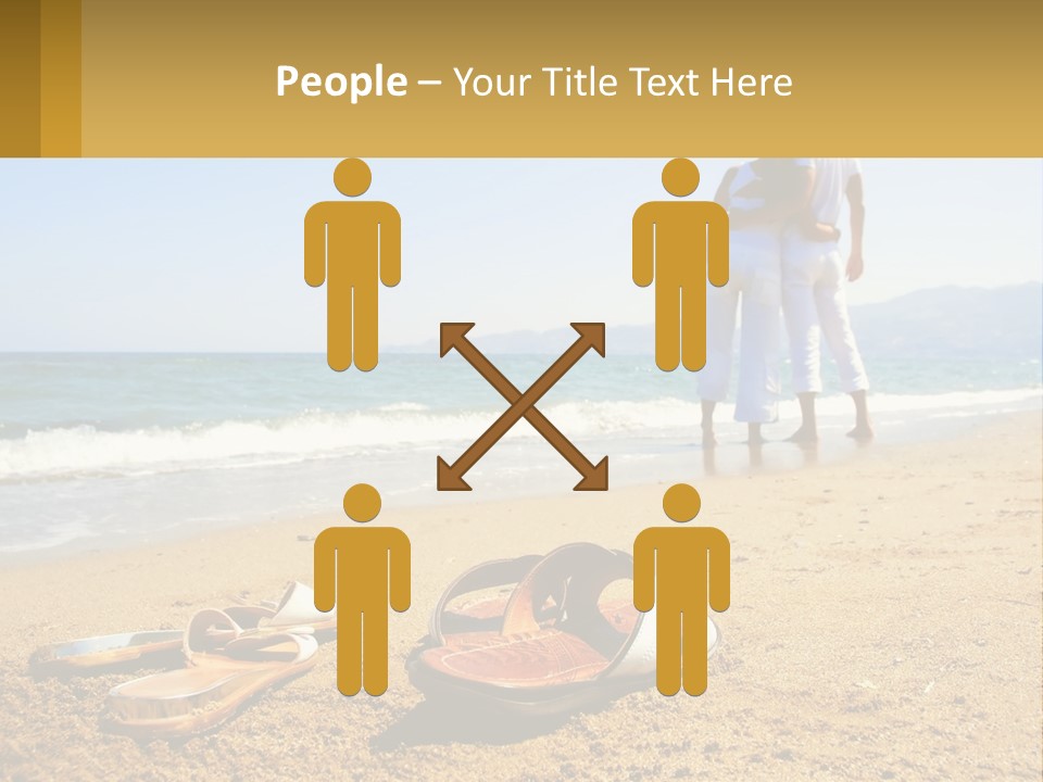 A Couple Of People Standing On Top Of A Sandy Beach PowerPoint Template