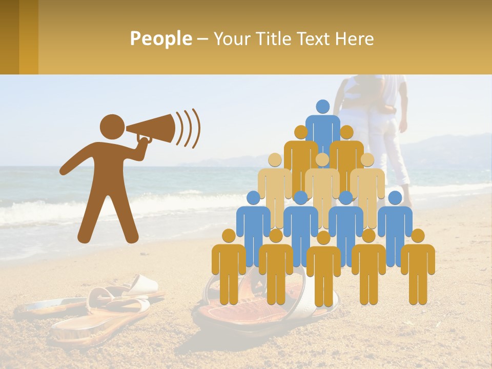 A Couple Of People Standing On Top Of A Sandy Beach PowerPoint Template