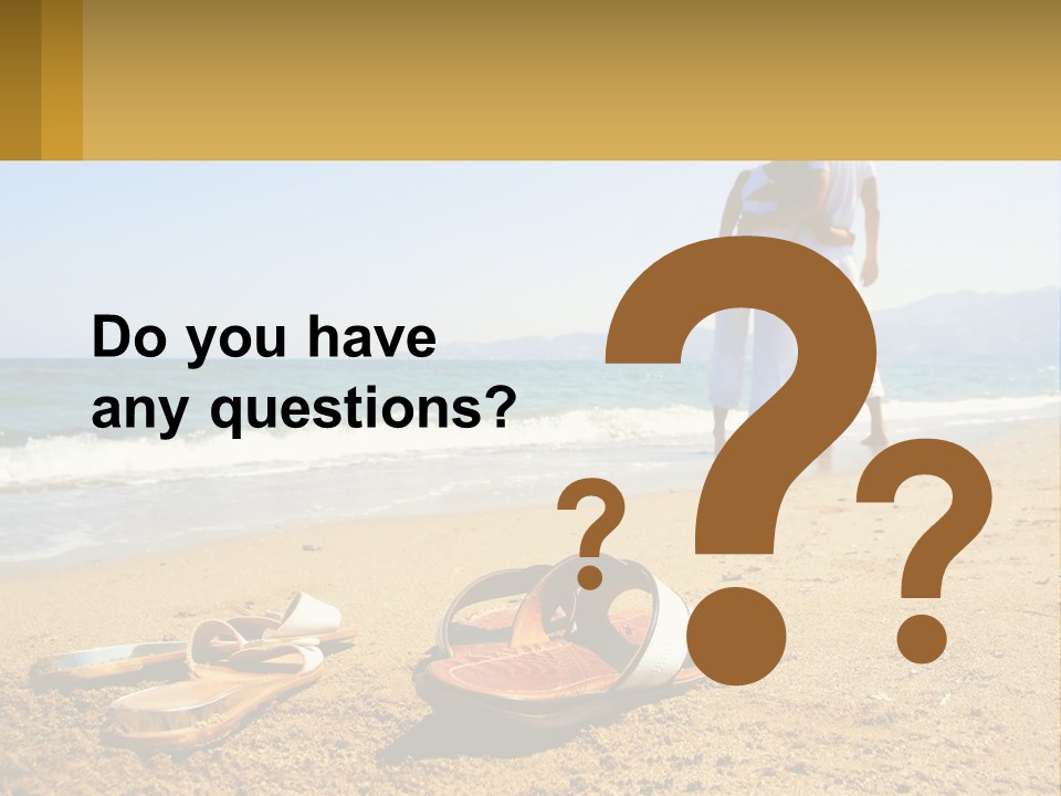 A Couple Of People Standing On Top Of A Sandy Beach PowerPoint Template