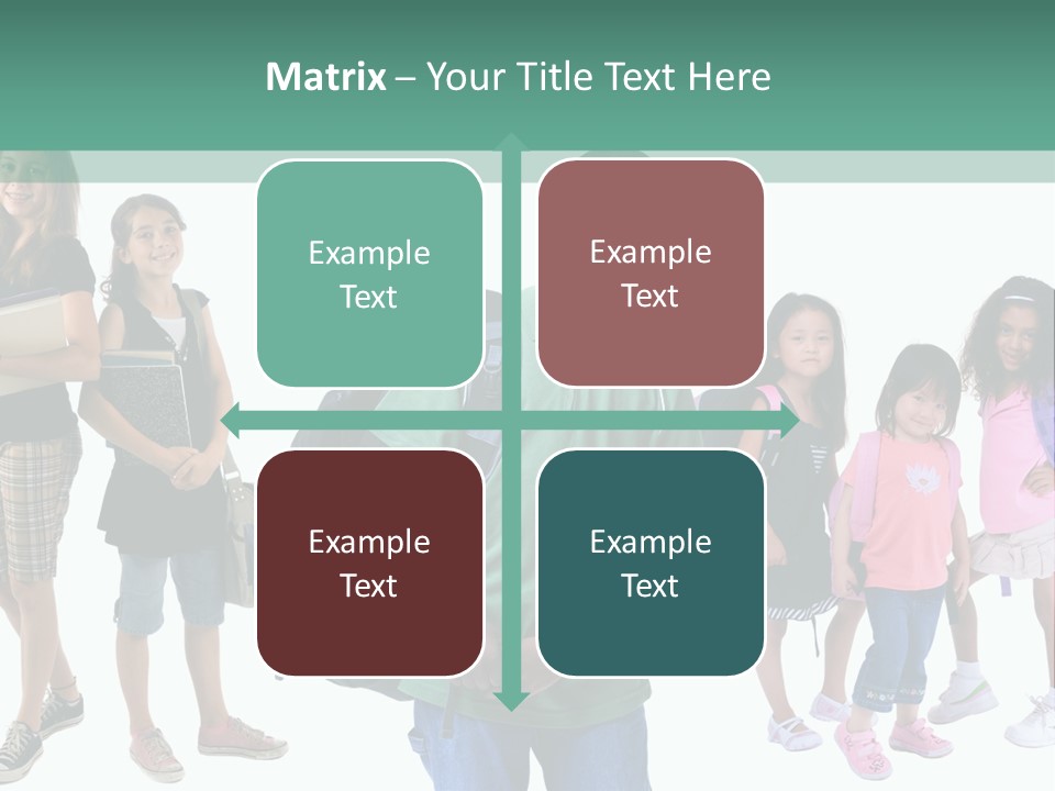 A Group Of Kids With Backpacks Standing In Front Of A White Background PowerPoint Template