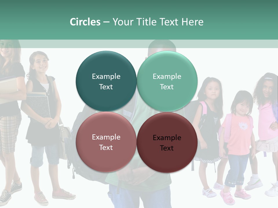 A Group Of Kids With Backpacks Standing In Front Of A White Background PowerPoint Template