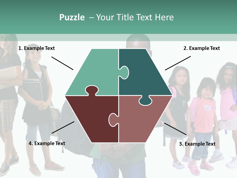 A Group Of Kids With Backpacks Standing In Front Of A White Background PowerPoint Template