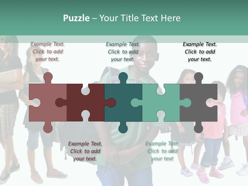 A Group Of Kids With Backpacks Standing In Front Of A White Background PowerPoint Template