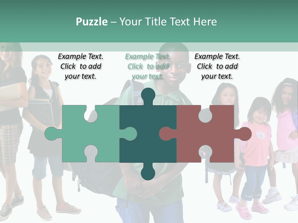 A Group Of Kids With Backpacks Standing In Front Of A White Background PowerPoint Template