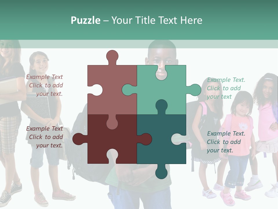 A Group Of Kids With Backpacks Standing In Front Of A White Background PowerPoint Template