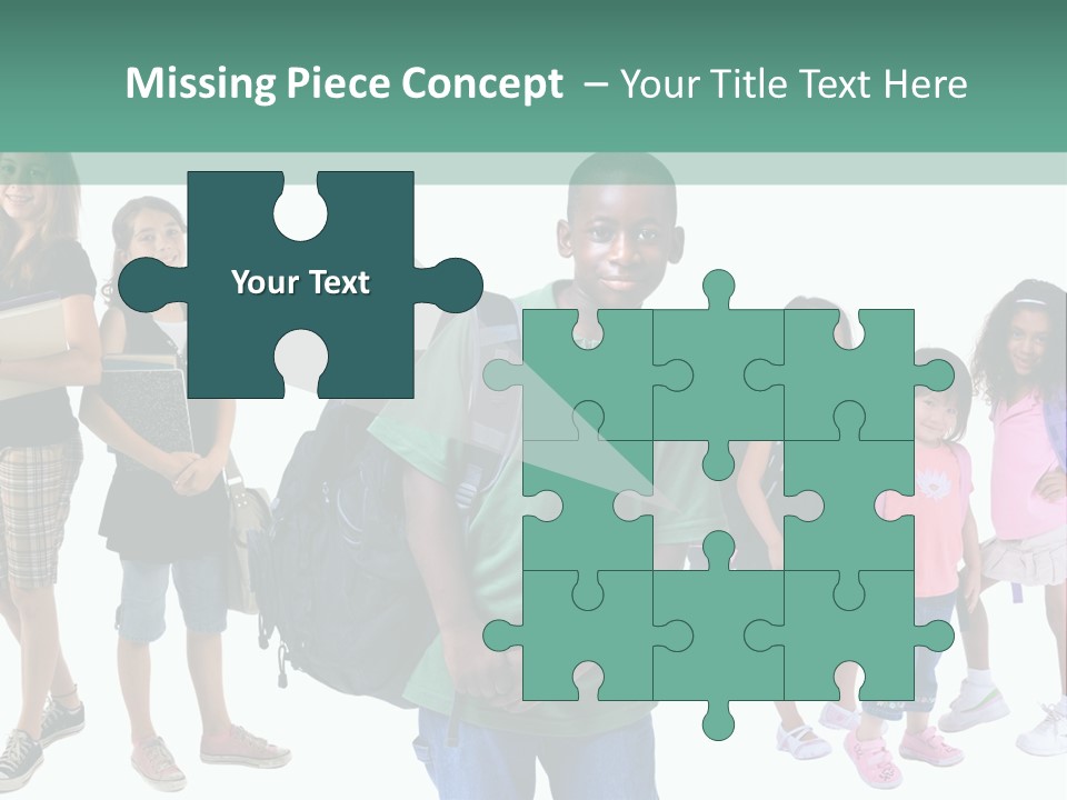 A Group Of Kids With Backpacks Standing In Front Of A White Background PowerPoint Template
