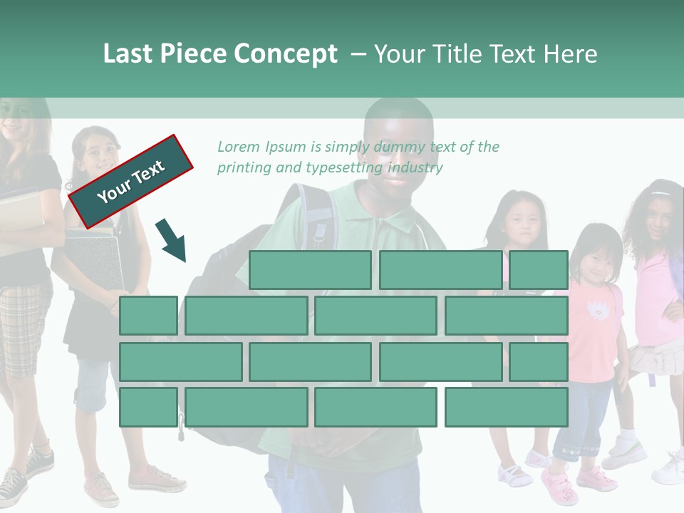 A Group Of Kids With Backpacks Standing In Front Of A White Background PowerPoint Template