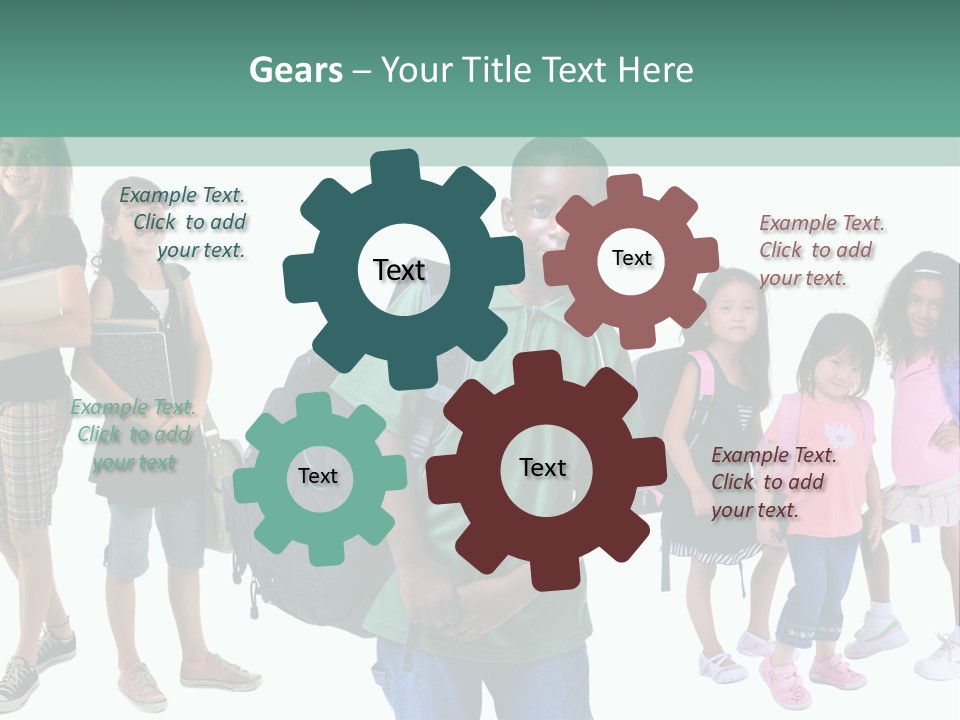 A Group Of Kids With Backpacks Standing In Front Of A White Background PowerPoint Template